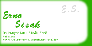 erno sisak business card